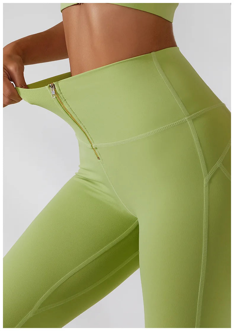 Seamless  Zipper Yoga leggings