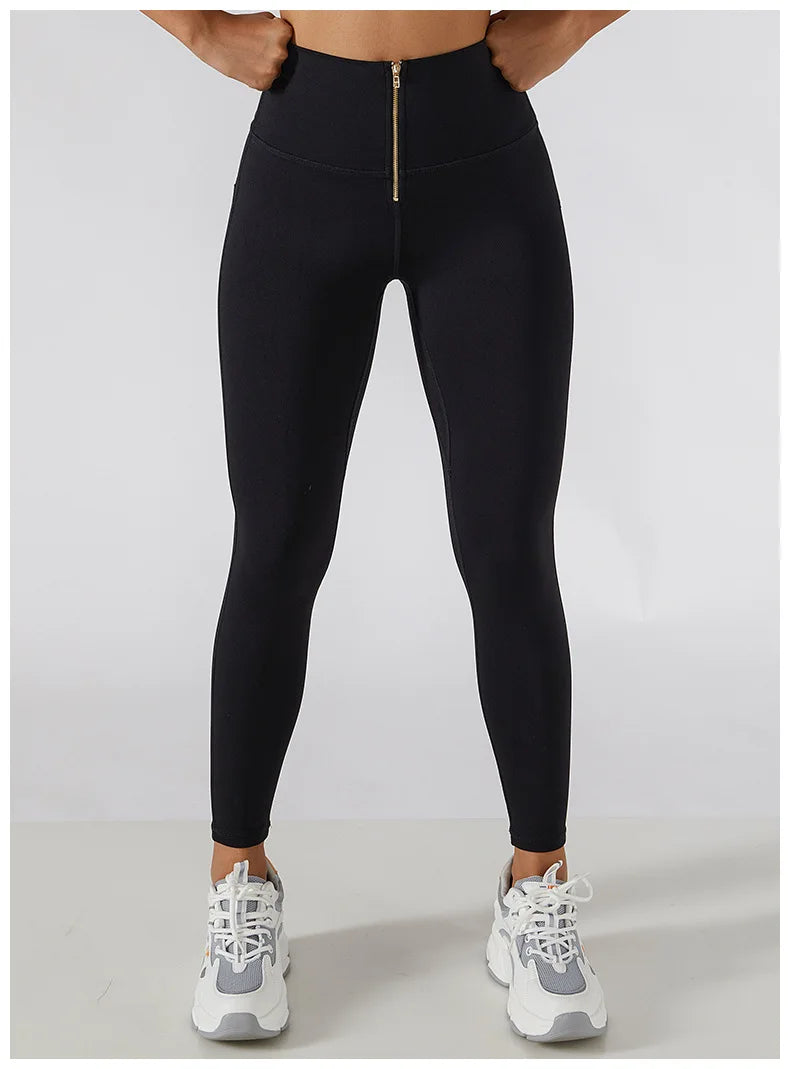 Seamless  Zipper Yoga leggings