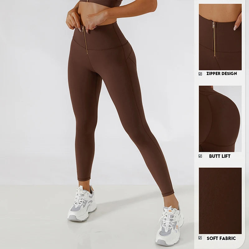 Seamless  Zipper Yoga leggings