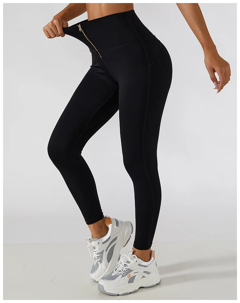 Seamless  Zipper Yoga leggings