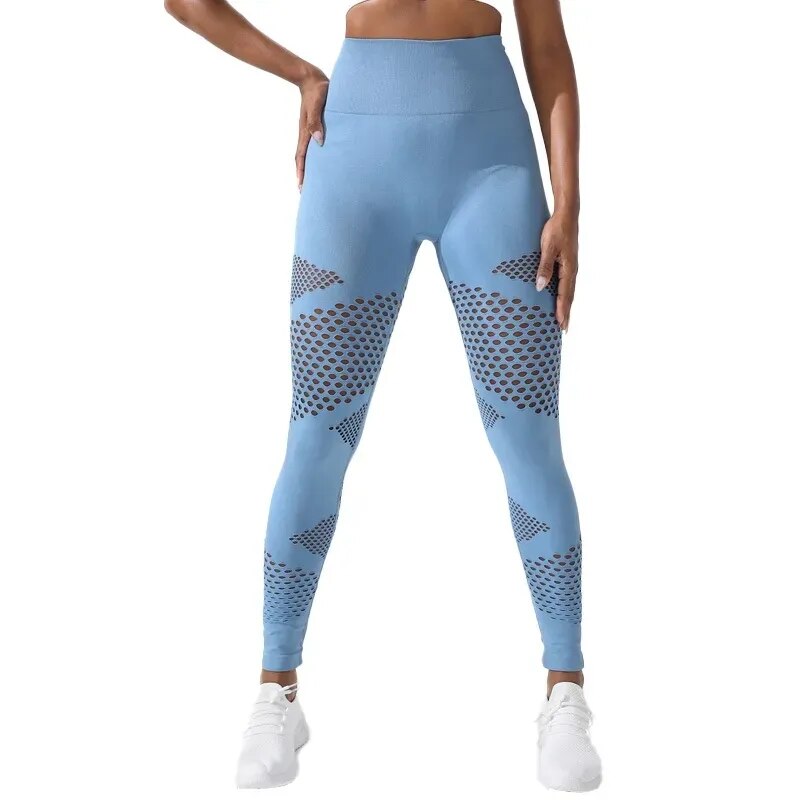 Bonita Sexy Hollow Stripe Seamless Leggings Women